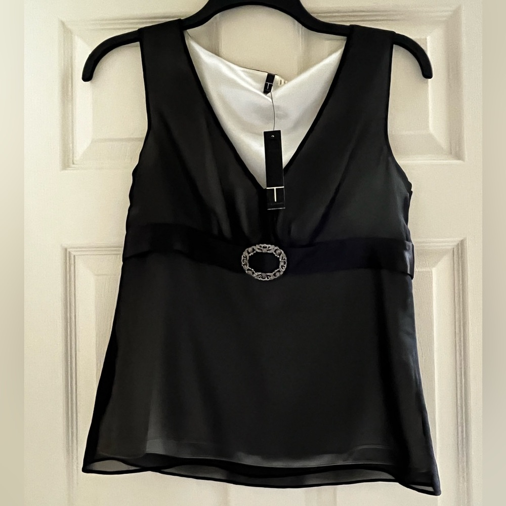 ⭐️NWT - T Tahari - Black Embellished Blouse Tank - Woman's Small